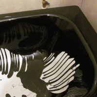Наливная ванна черным жидким акрилом - фото №4